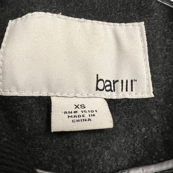 Bar III Women's Zip Up Peacoat Wool Blend Gray/Black Size XS Pockets - Picture 8 of 9
